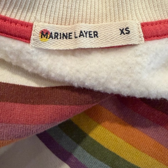 Marine Layer Anytime Rainbow Stripe Sweatshirt XS - Picture 7 of 7